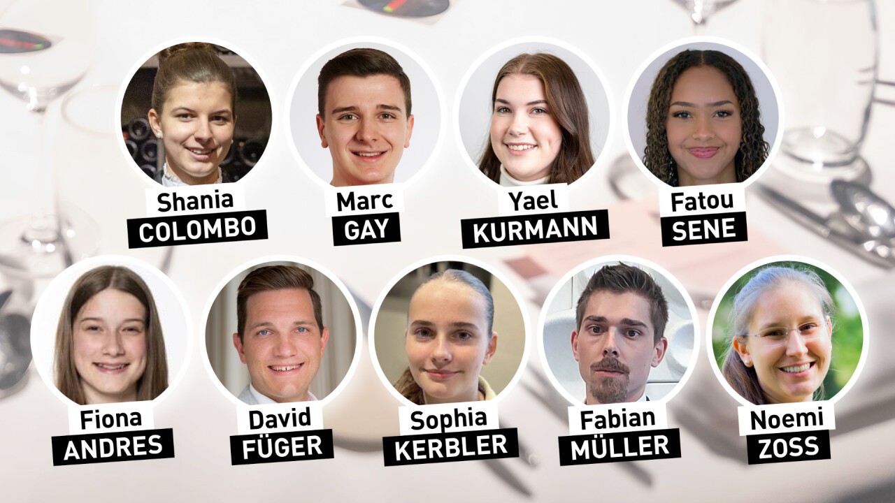 Im «All Stars»-Team bedienen am Sonntag, 20. Oktober 2024 erfahrene und vielfach ausgezeichnete Service-Fachkräfte zusammen mit vier Talenten die Restaurantgäste im Battle of Zagg.