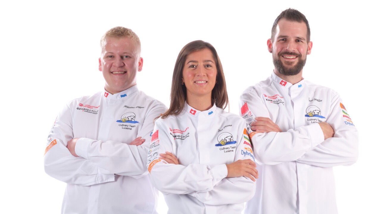 Das Team Culinary Luzern (v.l.n.r.): Massimo Rogger, Josi Pisone und Marcel Müller (Bild: Lukas Bidinger, Fotoplus)